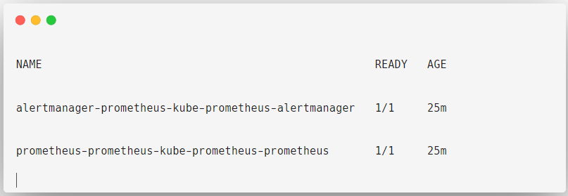 Prometheus operator statefulset objects