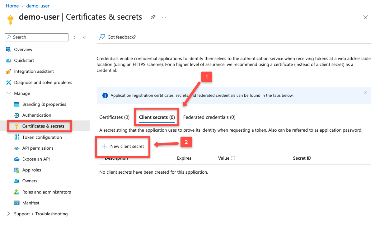 selecting the secret method for the authentication