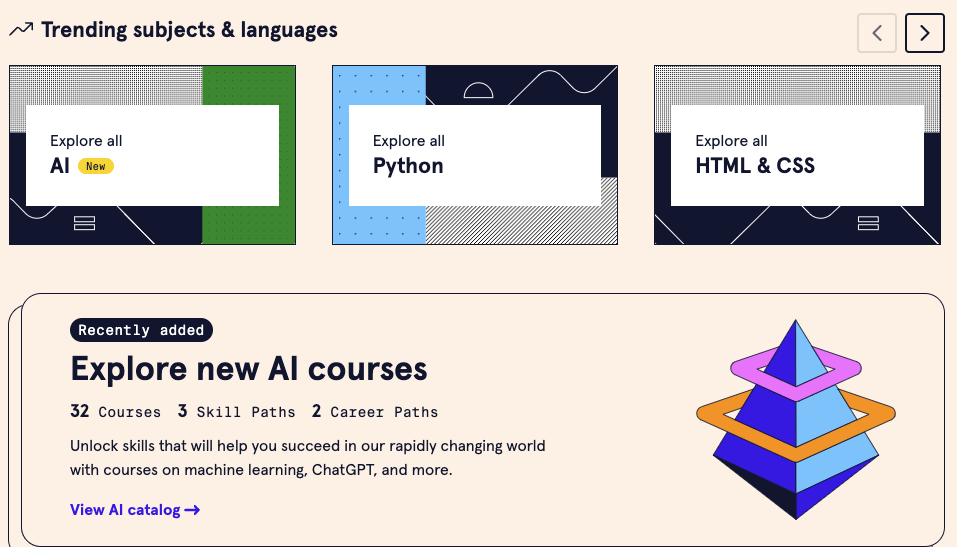 CodeAcademy coding courses