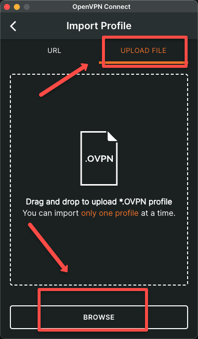 openvpn client dashboard to update the openvpn configuration file