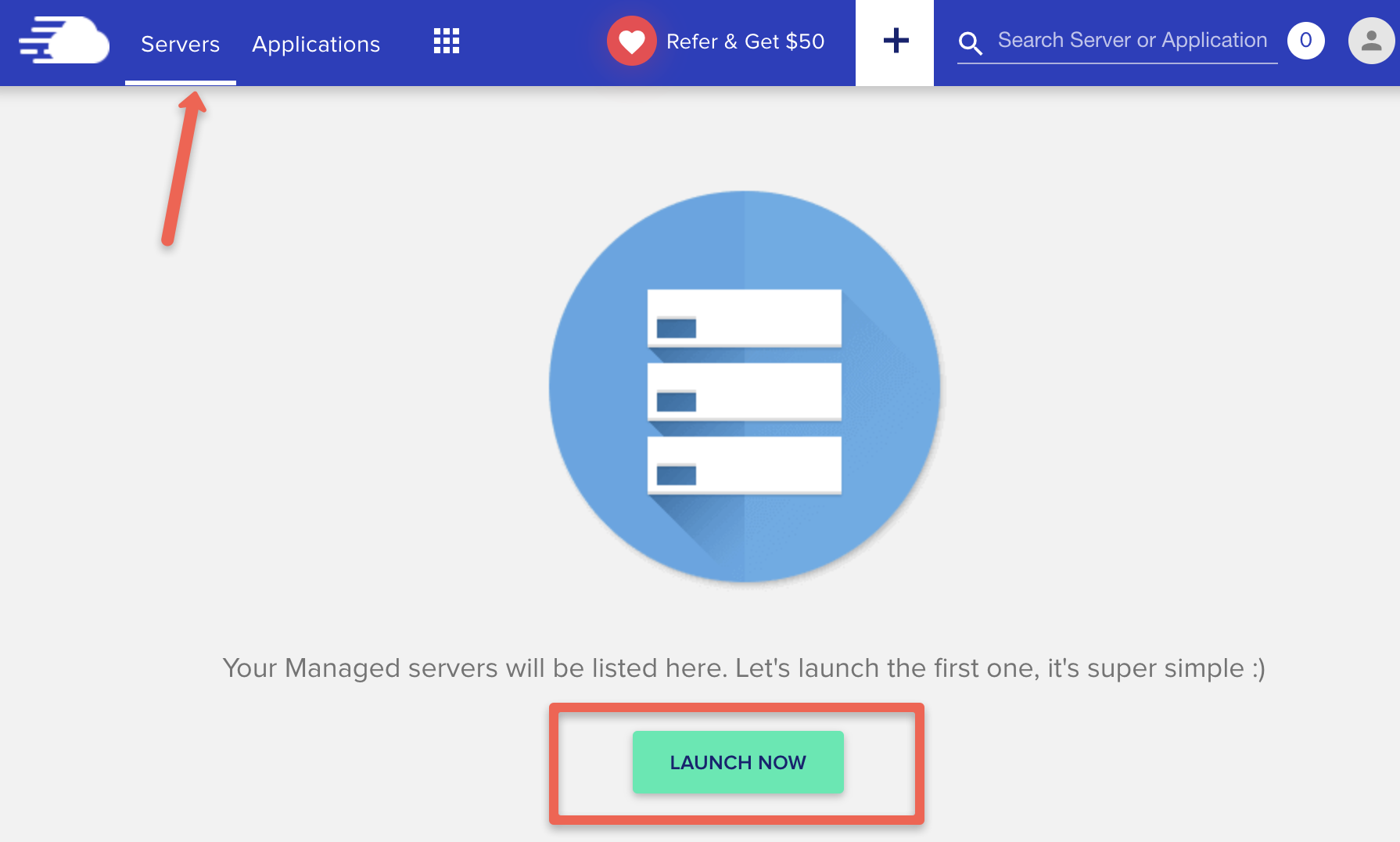 Cloudways servers option