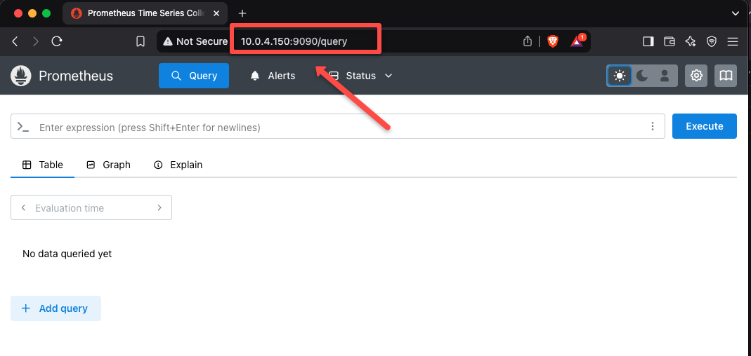 the access output of the prometheus dashboard