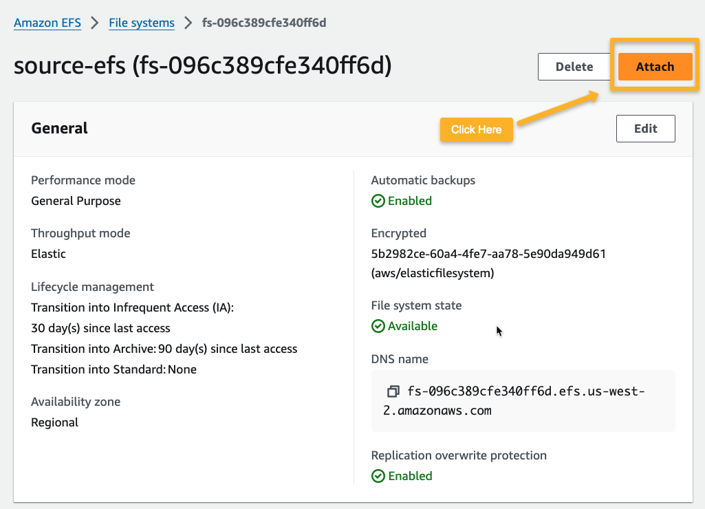 source account efs file system general informations. 