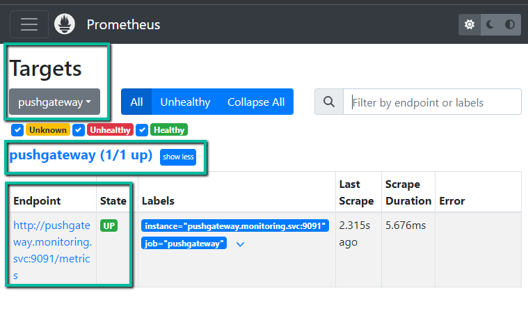 prometheus dashboard