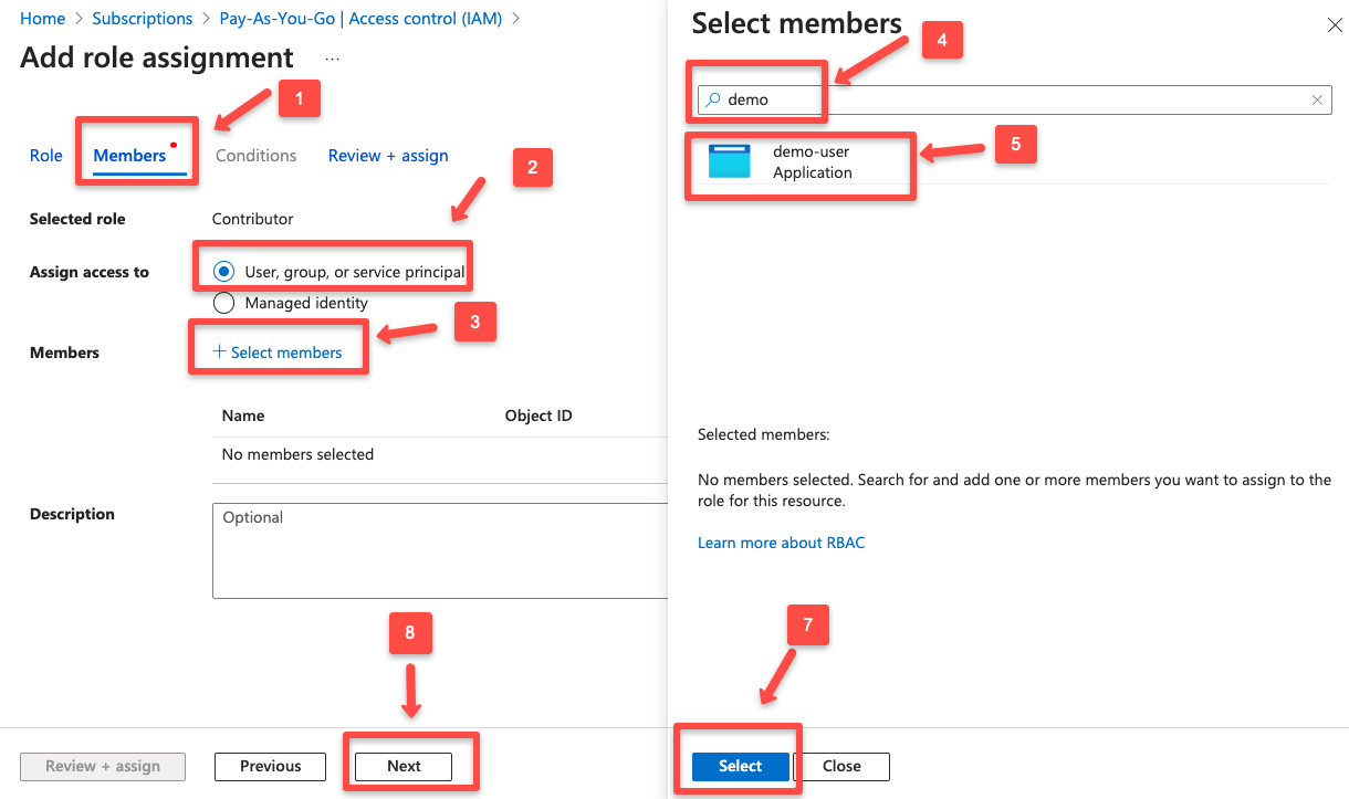 selecting the app registration from under the members section