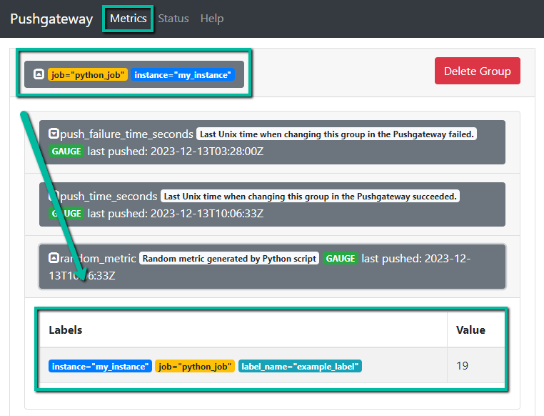 prometheus pushgateway metrics