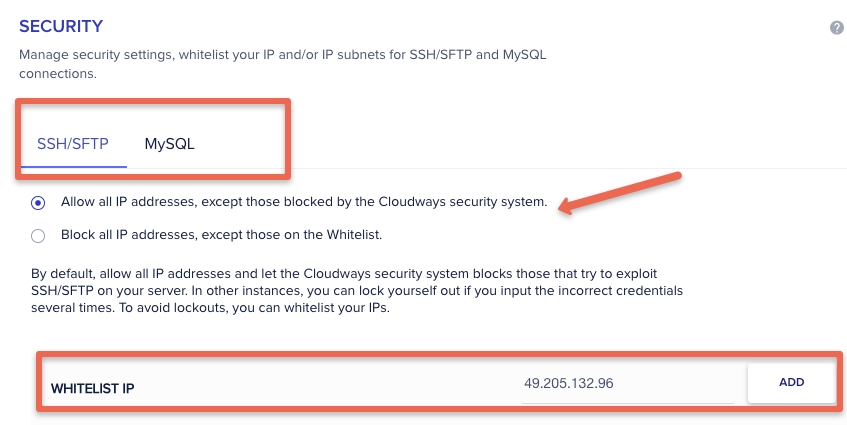 Cloudways Firewall Rules