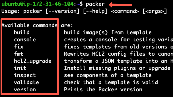 Verifying Packer installation