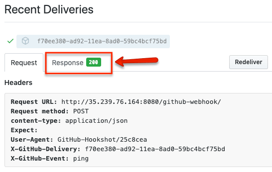 troubleshoot Github webhook delivery