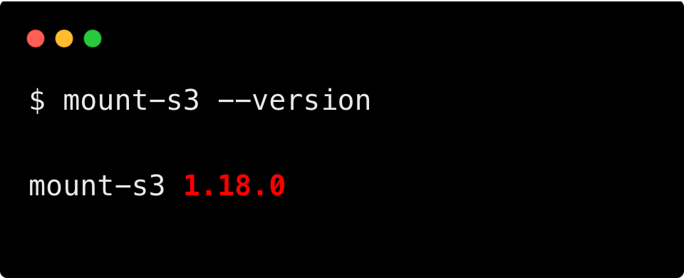 checking the version of mount S3