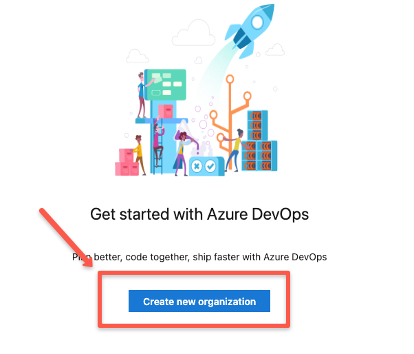 the azure devops organization creation page