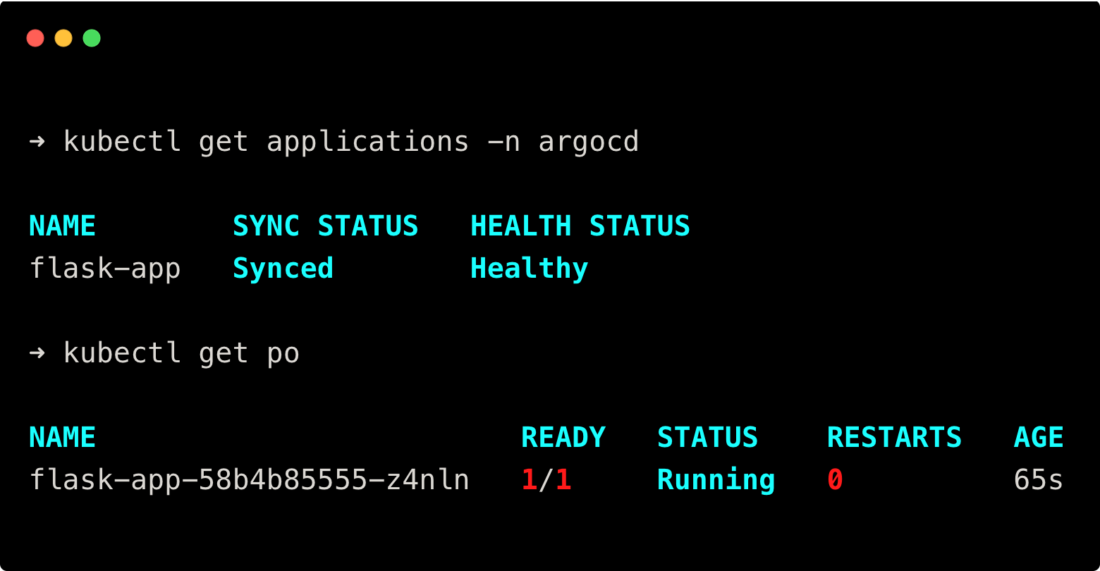 checking if the application is created