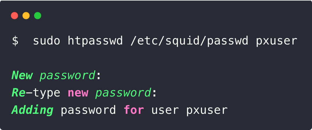 adding password for the squid proxy authentication