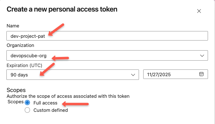 setting permission for the pat
