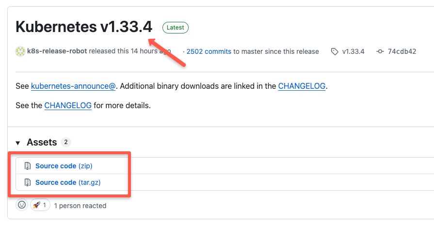 kubernetes version