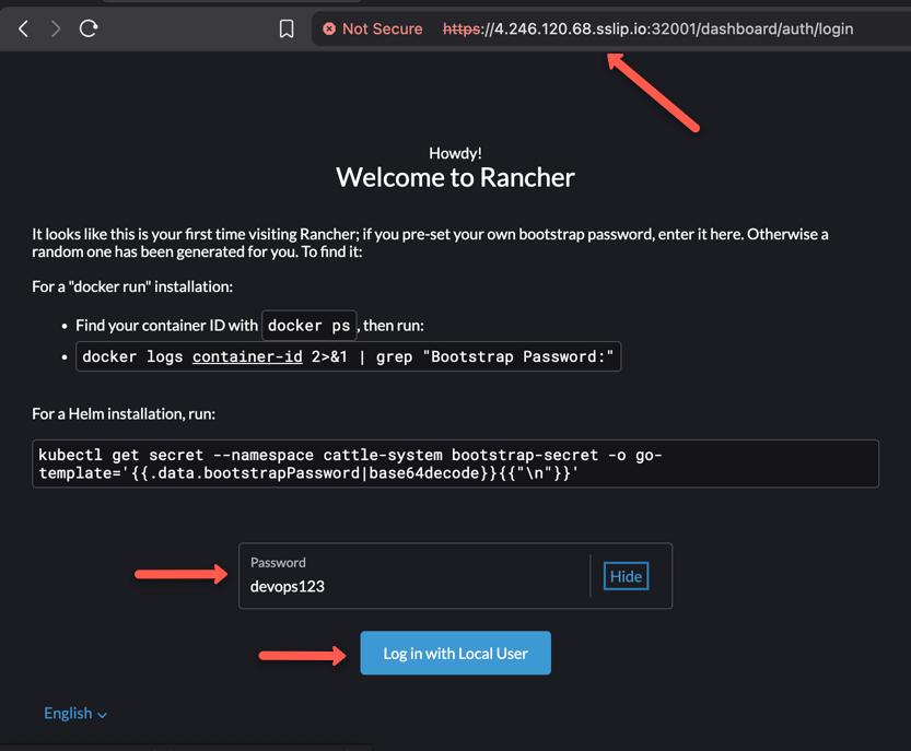 accessing the rancher from a browser