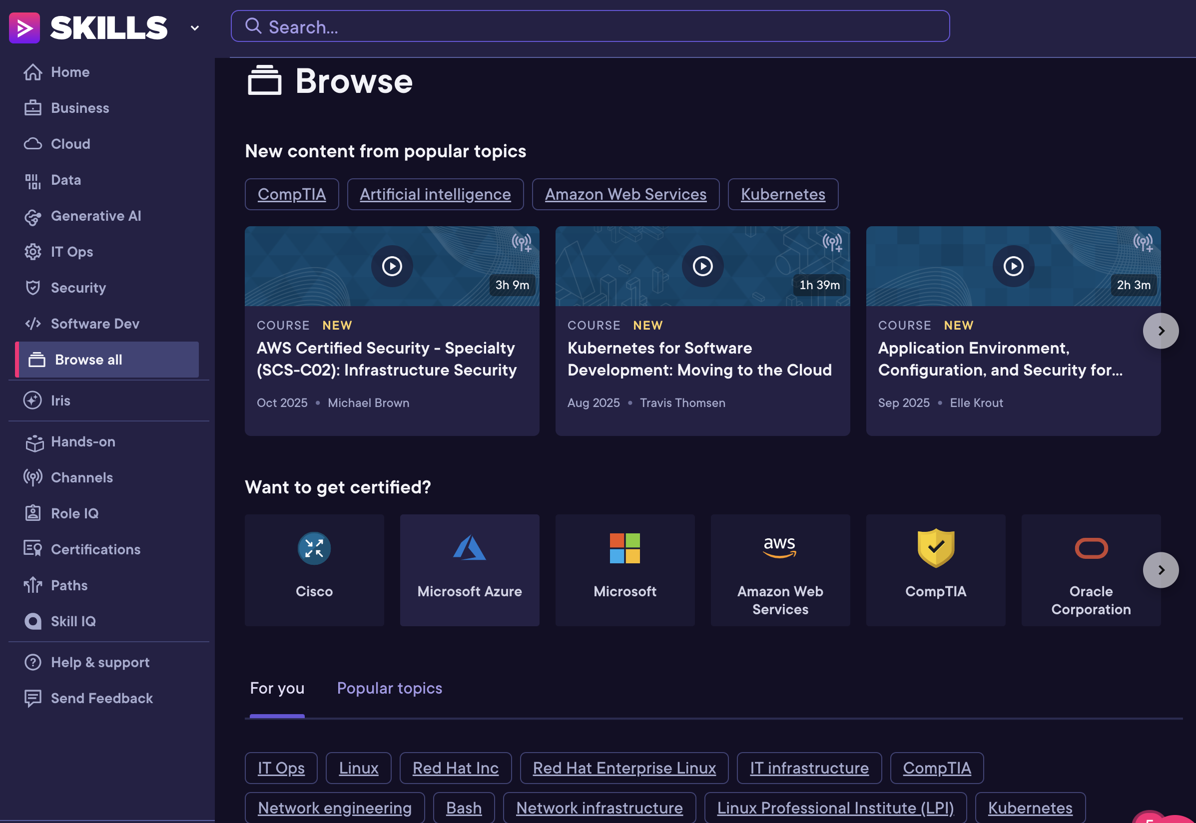the library of the pluralsight courses