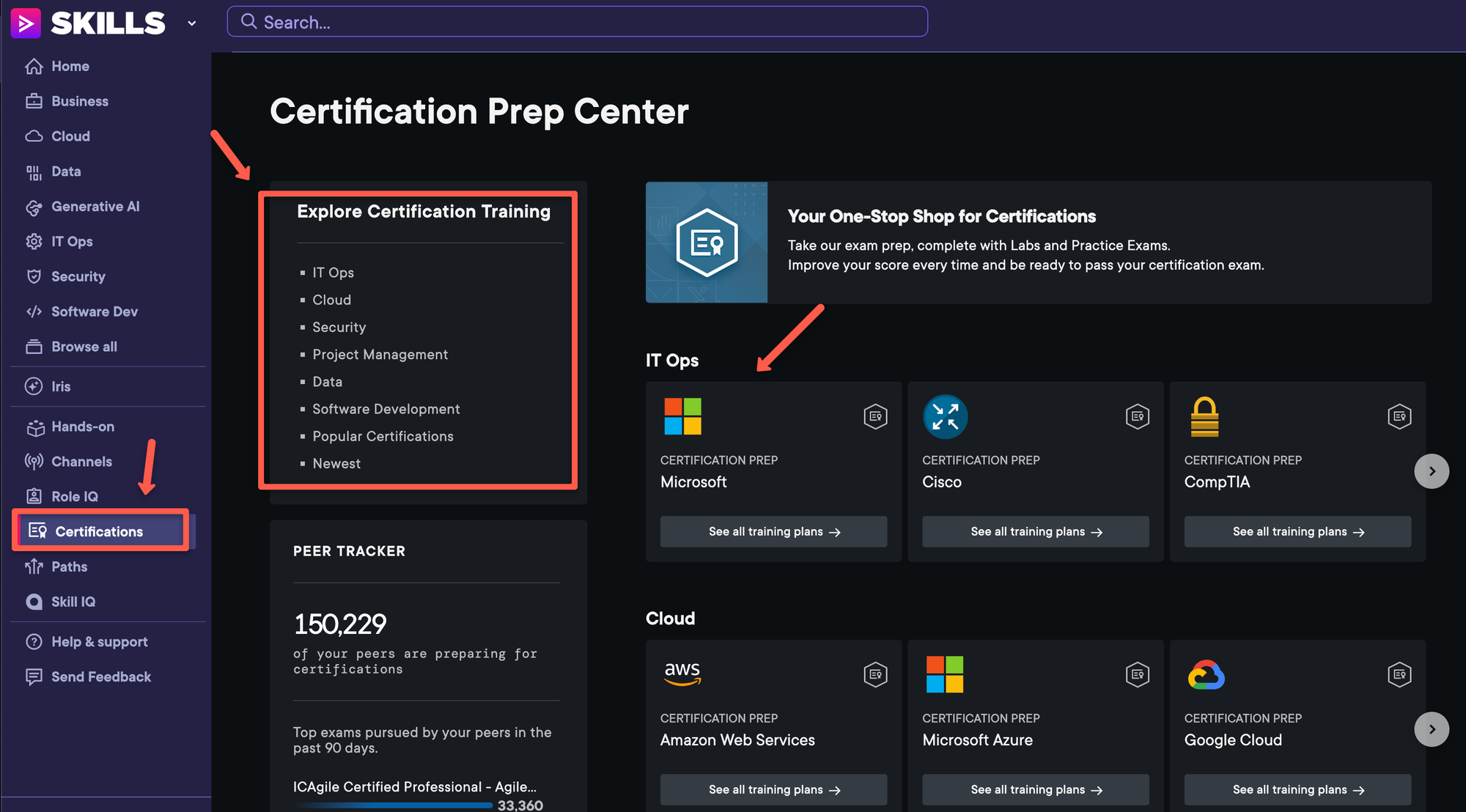 the certificate section of the pluralsight to prepare for the examination