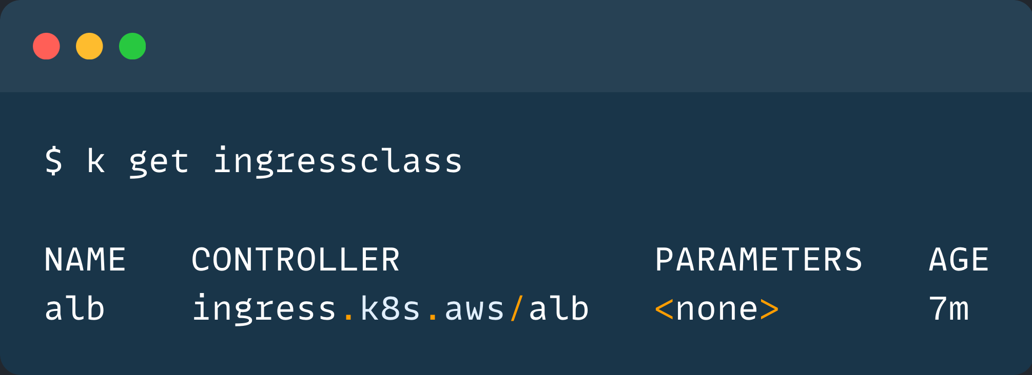 the ingress class of the aws load balancer controller