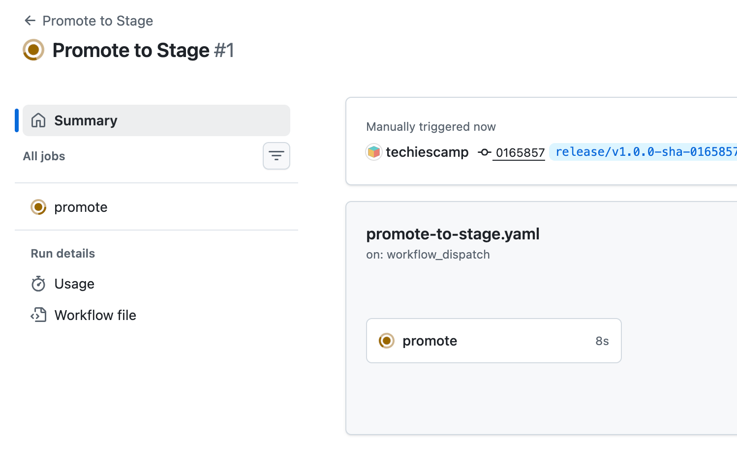 promotion workflow for stage.