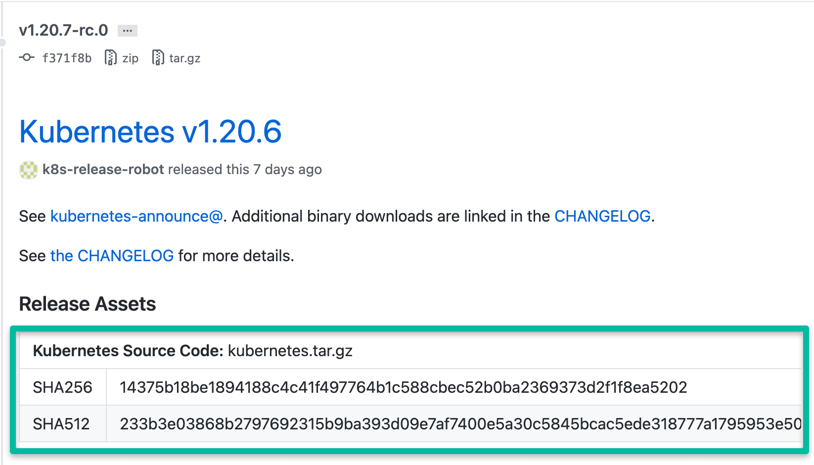 kubernetes binary verification min