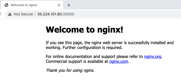 GKE deploy sample Nginx app on NodePort service