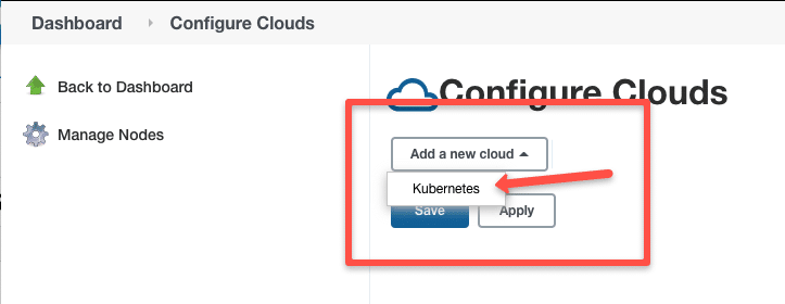 Create Jenkins Kubernetes cloud