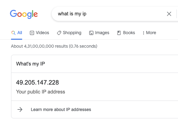 Getting Public IP from Google