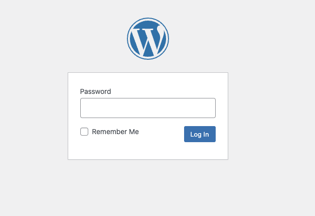 password protected page example