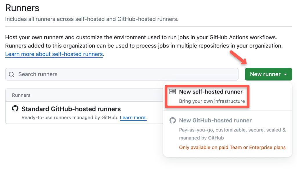Add new self hosted runner on Github Actions