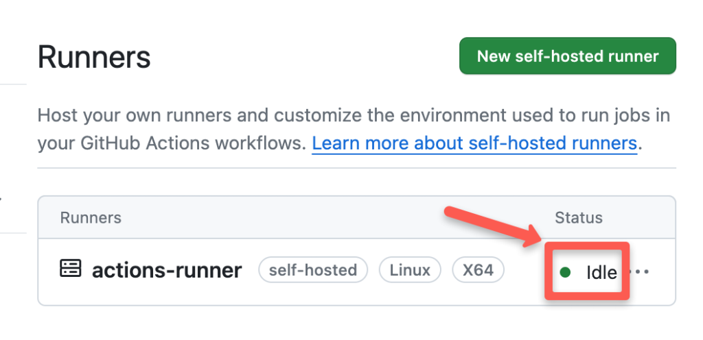 Github Actions Runner is idle and ready to run jobs