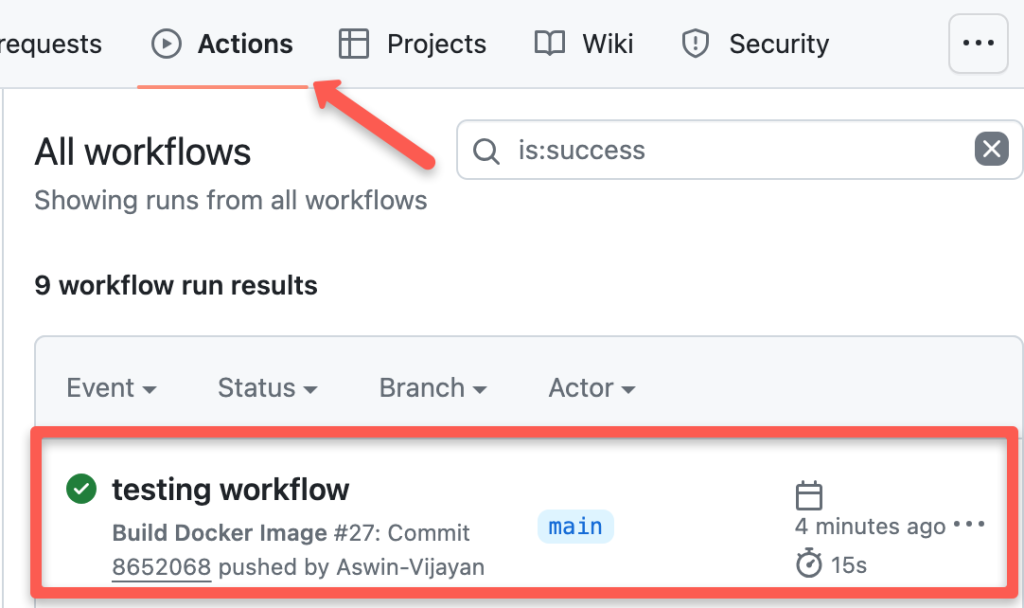 Github actions workflows