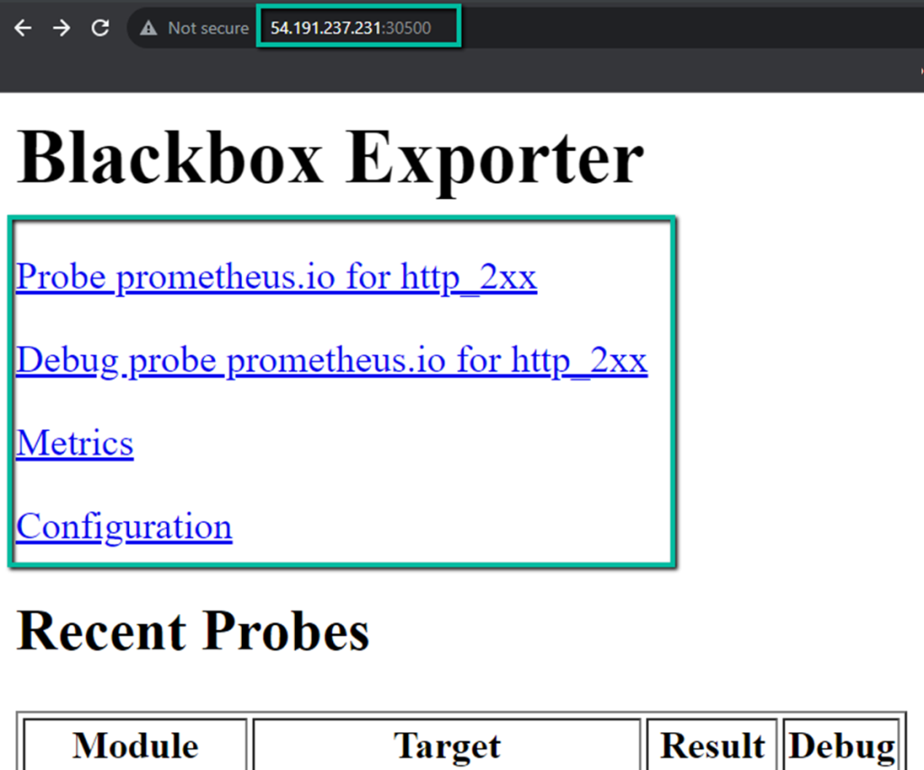 blackbox exporter on kubernetes: This is the dashboard of blackbox exporter 