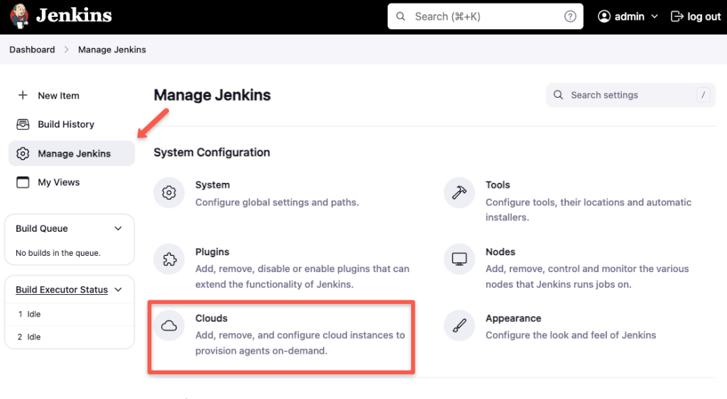 configure Jenkins cloud