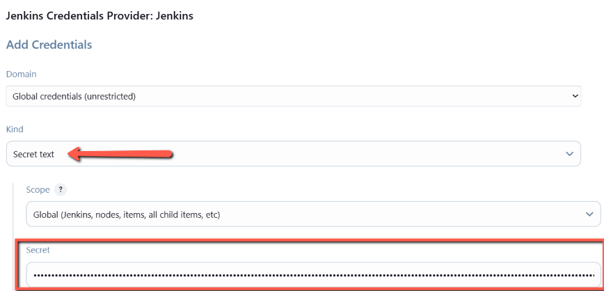 Add Kubernetes service account token as Jenkins credential