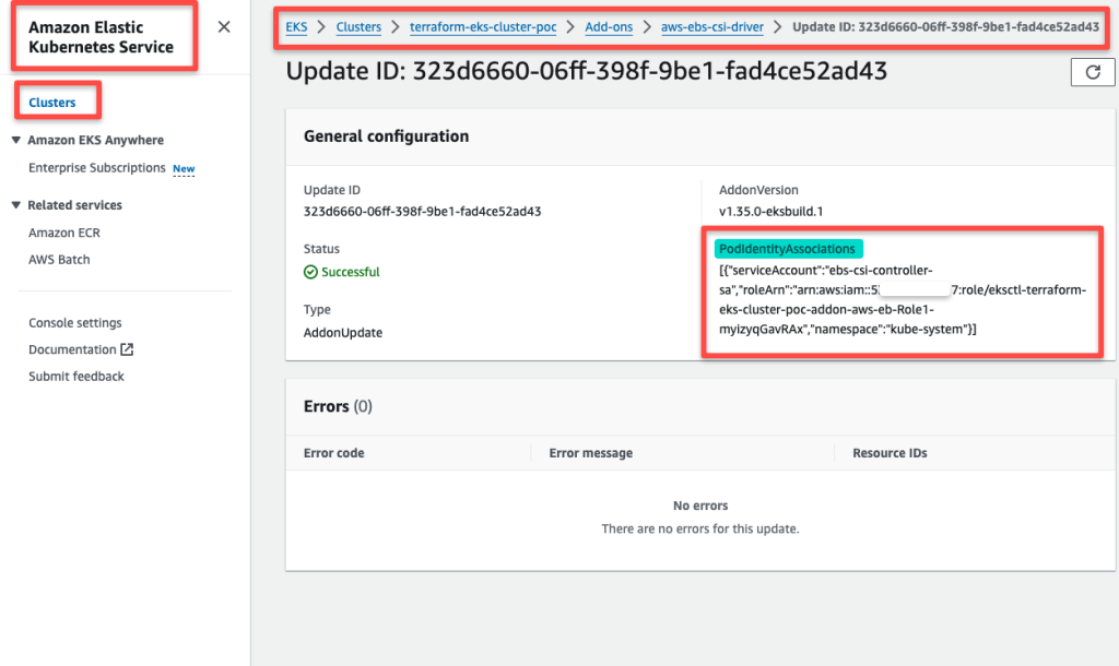 the update history of the ebs csi driver