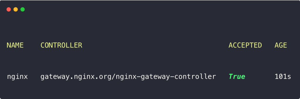 listing the default gateway api class of the gateway api